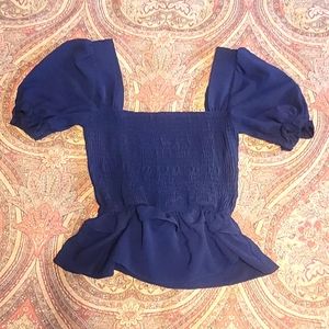 Square neck peplum blouse